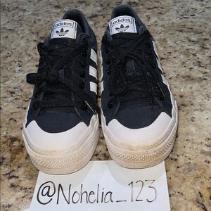 Adidas Nizza Platform Black and White Sneakers
